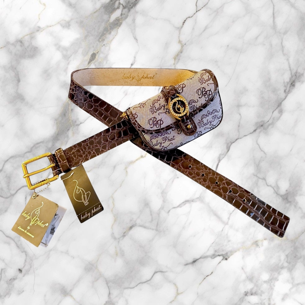 RARE!! Baby Phat Vintage Y2K Brown and Gold Belt Fanny Pack NWT  **DISCONTINUED
